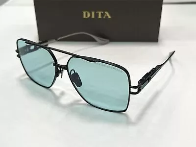 DITA GRAND EMPERIK DTS159-A-02 Matte Black - Antique Silver Blue Lens Sunglasses • $168.74