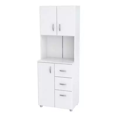 Inval Ready To Assemble Kitchen Cabinet Microwave Storage In Laricina White • $243.65