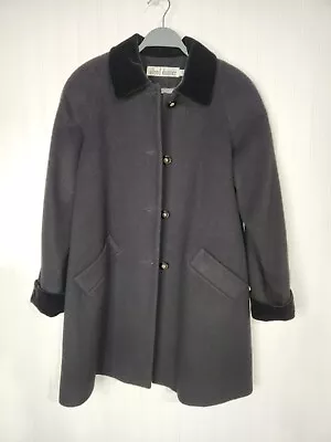 Vintage Women's Black Wool Mid Length Coat Jacket Size 8P Alfred Dunner USA • $25