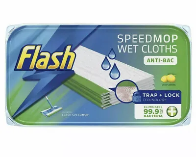 £12.99 • Buy Flash Speedmop WET CLOTH Refills Anti-Bac Lemon (24 Per Pack) Speed Mop Refills