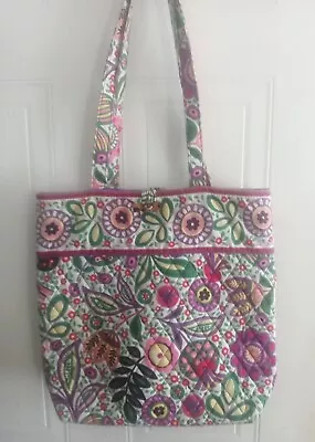 Vera Bradley Tote Handbag Purple Pink  And Green Primary Colors • $16.99