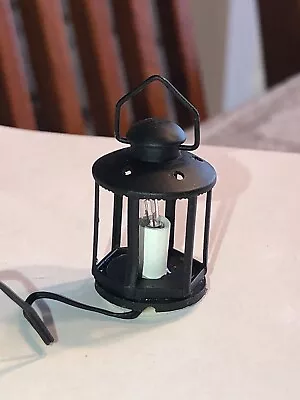 New Dollhouse Miniature Black Electric Plug Hanging Lantern Lamp Wired Handle • $39.99