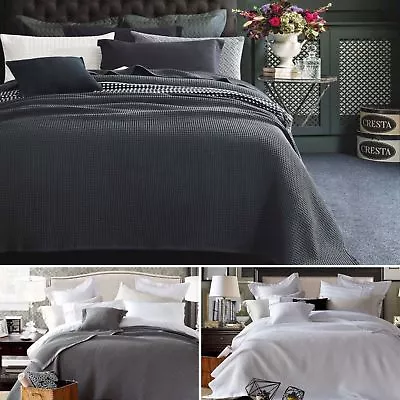 New Premium 100% Bamboo 350gsm Large Waffle Blanket Bedspread Bed Throw Rug  • $54.66