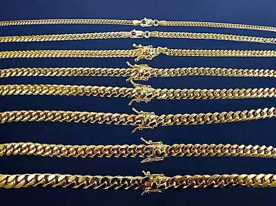 10K Yellow Gold 3mm-12mm Miami Cuban Link Chain Necklace All Sizes • $4095