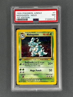 $4.25 • Buy 1999 Pokemon Jungle NIDOQUEEN 1st Edition - HOLO Rare #7/64 WOTC PSA 7 NM