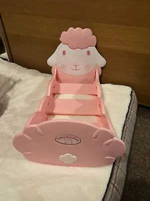 ⭐️Baby Annabell Rocking Cradle/Sheep Bed Pink Good Condition • £15