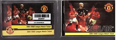 Manchester United Season Ticket Book 2001/02 Plastic Wallet & Card • £4.99