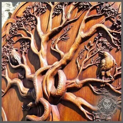 Handmade Home Decor Life Of Tree Wood Carved Wall Hanging New Designed Picture • $539.35