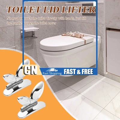 £3.59 • Buy 2pcs Toilets Seat Lid Lifter Non-dirty Hands Mini Cabinet Drawer Handle (Silver)