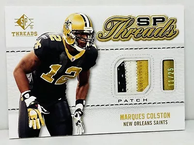 2009 Ud Sp Threads Marques Colston Game Used Patch Sn 11/25 Sp Saints • $20