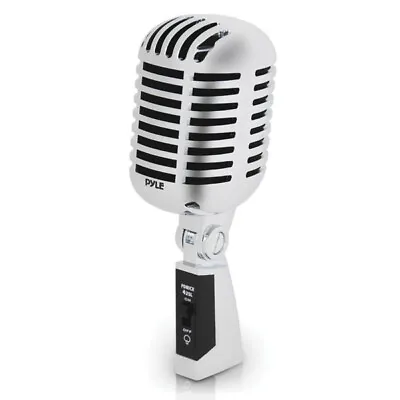 Pyle PDMICR42SL Classic Retro Vintage-Style Dynamic Vocal Microphone (Silver) • $44.51