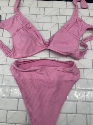 $14.99 • Buy ZAFUL Pink 2 Piece Womens Swimsuit Size Small 4