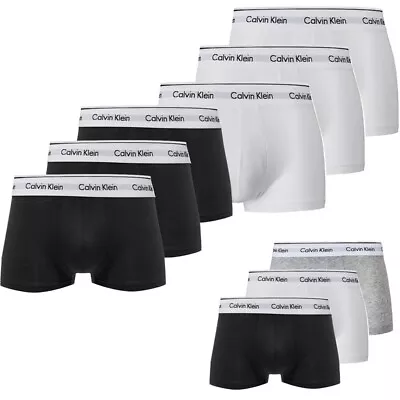 3Pcs CALVIN KLEIN BOXERS MENS BLACK/WHITE/GREY COTTON STRETCH TRUNK Boxers UK • £21.59