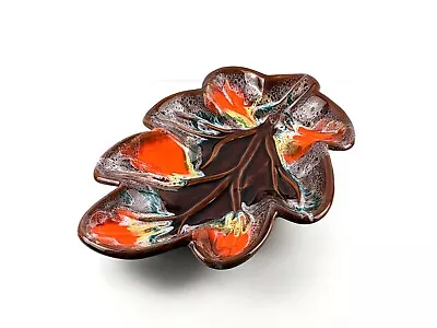 Giant XL Vallauris France Vintage Leaf Dish Bowl Centrepiece Vintage MCM Lava • £24.99