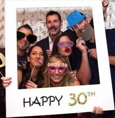 18/21st/30/40/50/60/70/80th Selfie Frame Photo Booth Props Happy Birthday Party • £3.69