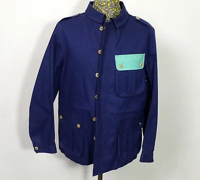 Mackintosh Kitsune Hand Made Men's  Navy Blue Zip Up  Rain Coat Size 42 #160 • $200
