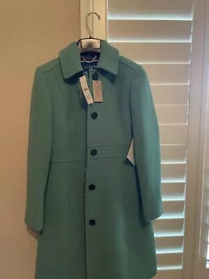 New Women's 00p J Crew Classic Day Coat In Double Cloth Wool W Thinsulate Green • $185