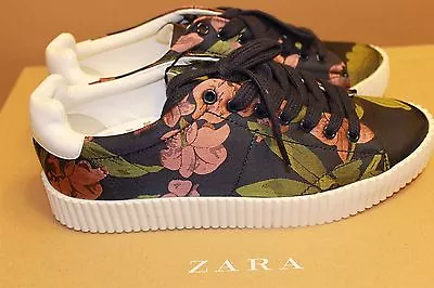  New Zara Floral Print Plimsolls Shoes Size 6  Second Item Will Ship For Free • $19.98