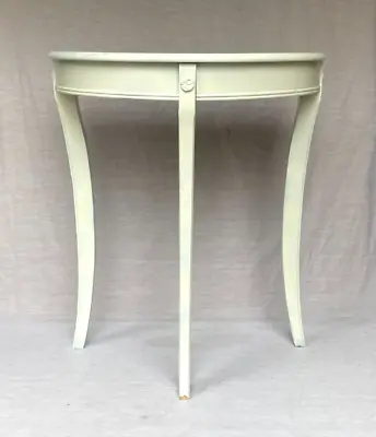 Vintage Farmhouse Wooden White Shabby Chic Half Moon Table • $79.99