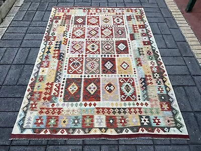 Handmade Afghan Wool Kilim Rug Size: 300 X 210 Cm Tribal Wool Kelim Area Rug • $800