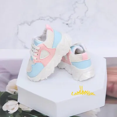 1/4MSD 1/3SD BJD Running Shoes Clunky Sneakers Dad Shoes Thick Sole Blue+Pink • $24.66