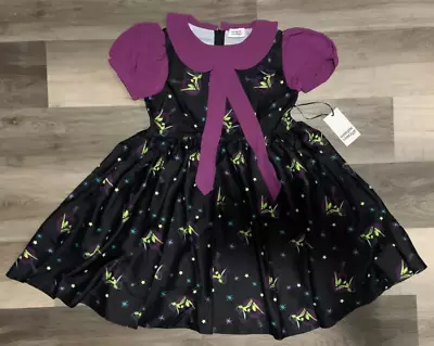 Unique Vintage Black Pin-Up Witch Print Arden Babydoll Dress S Small Size 4 • $49.99