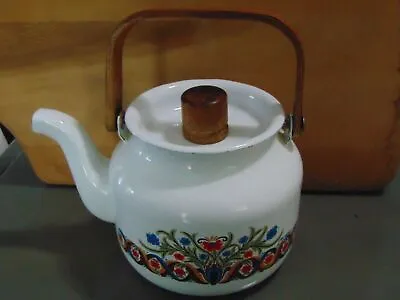 $35 • Buy Berggren Swedish Teapot Enamel Wood Handle