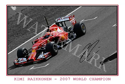 $27.85 • Buy Kimi Raikkonen Signed 12x18 Inch Photograph Poster - 2007 F1 World Champion