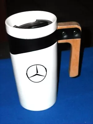 Mercedes-Benz  Ceramic Coffee Mug With Spill Proof Top Wood Handle • $16.96