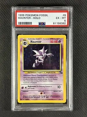 $5.50 • Buy Pokemon Card PSA 6 EX-MT Haunter 1999 Fossil Set Ultra Rare Holo WotC #6