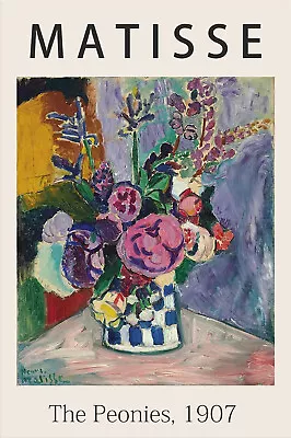 Art Poster - The Peonies 1907 Famous Paintings By Matisse • $26