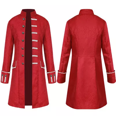 Unisex Vintage Steampunk Costume Tailcoat Jacket Gothic Victorian Frock Suit • $52.99