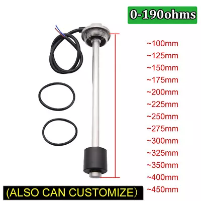 100-1000mm Marine Boat Fuel/Water Sending Unit Tank Level Sender Sensor 0-190ohm • $21.50