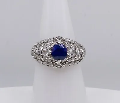 Sterling Silver Victoria Wieck Sapphire Ring Cubic Zirconia Brilliant Sz 7   • $69