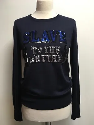 NWT Markus Lupfer Collector's Edition Slave To The Rhythm Navy Jumper Sequined M • $117.45