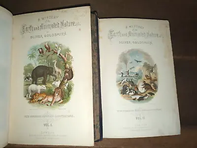 £149.99 • Buy 1879 History Of Earth & Animated Nature By Goldsmith Vols I Ii 38 Col Plts *