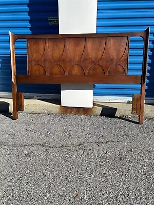 Broyhill Brasilia Mid-Century Modern Sculpted Walnut Full/Queen Headboard 1960s • $600