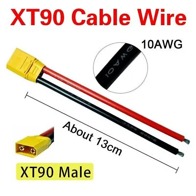 Prewired XT90H XT90 Male EC3 Connector Lead 10AWG 130mm For RC Lipo Battery • £5.99