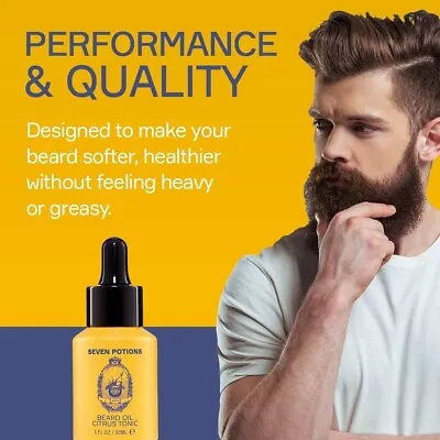 Seven Potions Premium Beard Oil For Men — Jojoba Oil Beard Softener To Nourish — • £17.99