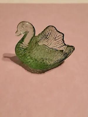 Vintage Green Colored Glass Swan Open Salt Cellar • $11.99