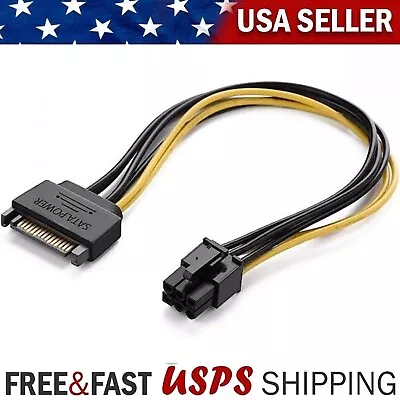 15pin SATA Power To 6pin PCIe PCI-e PCI Express Adapter Cable For Video Card • $2.95