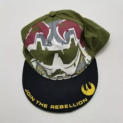 Star Wars Join The Rebellion Hat Cap Green Youth Used Snapback G4D • $8.99