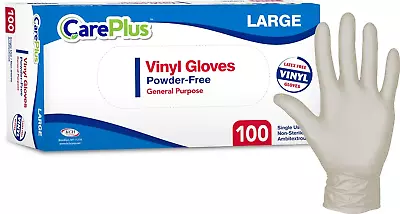 Disposable Vinyl Gloves Large Size | Heavy Duty | Non Sterile | Powde • $14.12