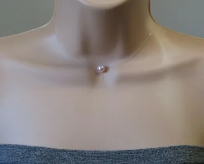 Rosaline Pink Swarovski Crystal Pearl Nice Floating Illusion Necklace Handmade! • £9.34
