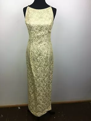 Vintage Jessica McClintock Womens Sleeveless Lace Dress W/ Matching Scarf-Size 8 • $79.99