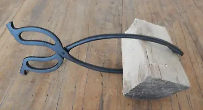 £19.99 • Buy Coal Log Bowed Tongs Black Cast Iron Hearth Fire Place Fireside Tool Log Burner