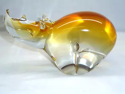 Vtg Beautiful Rhinoceros Art Glass Paperweight Statue Rhino Figure Sculpture • $60