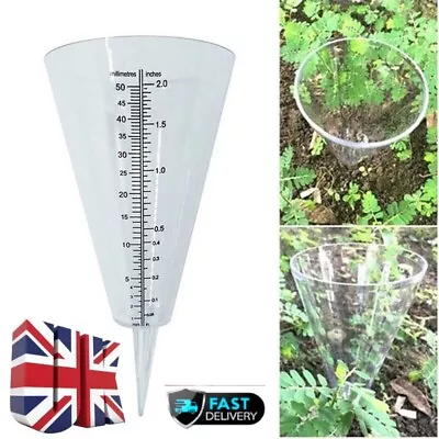 Cone Rain Gauge Measurement Ground Precipitation Garden Rainfall Measuring • £6.85