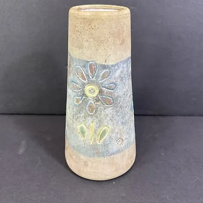 Pottery Bud Vase Hand Made In Peru Culturas Del Sol Flower Bird 5 1/8  Tall • $16.43