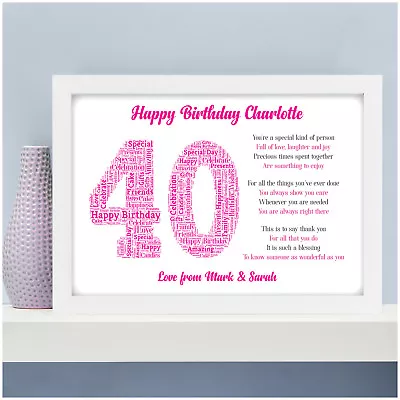 Personalised 40th 50th 60th 70th Birthday Gifts For Her Women Mum Wife Poem Gift • £5.95